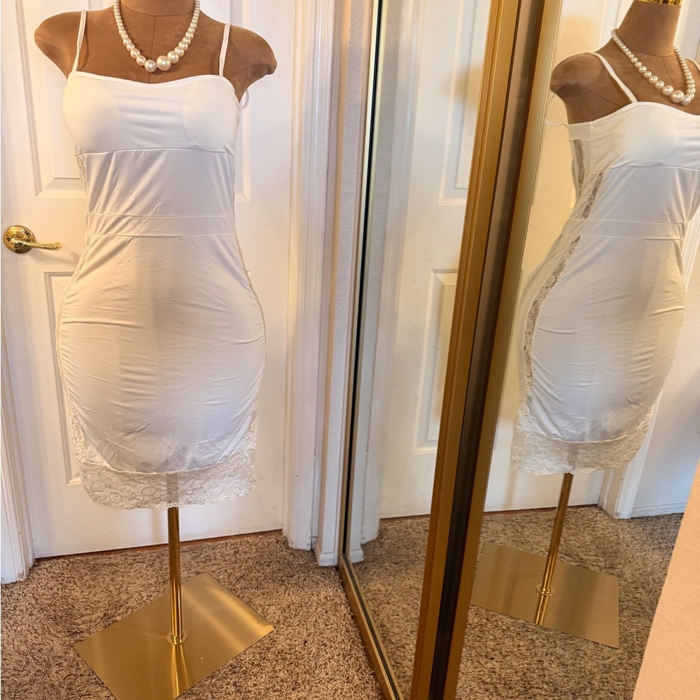 Elegant White Lace Slip Dress